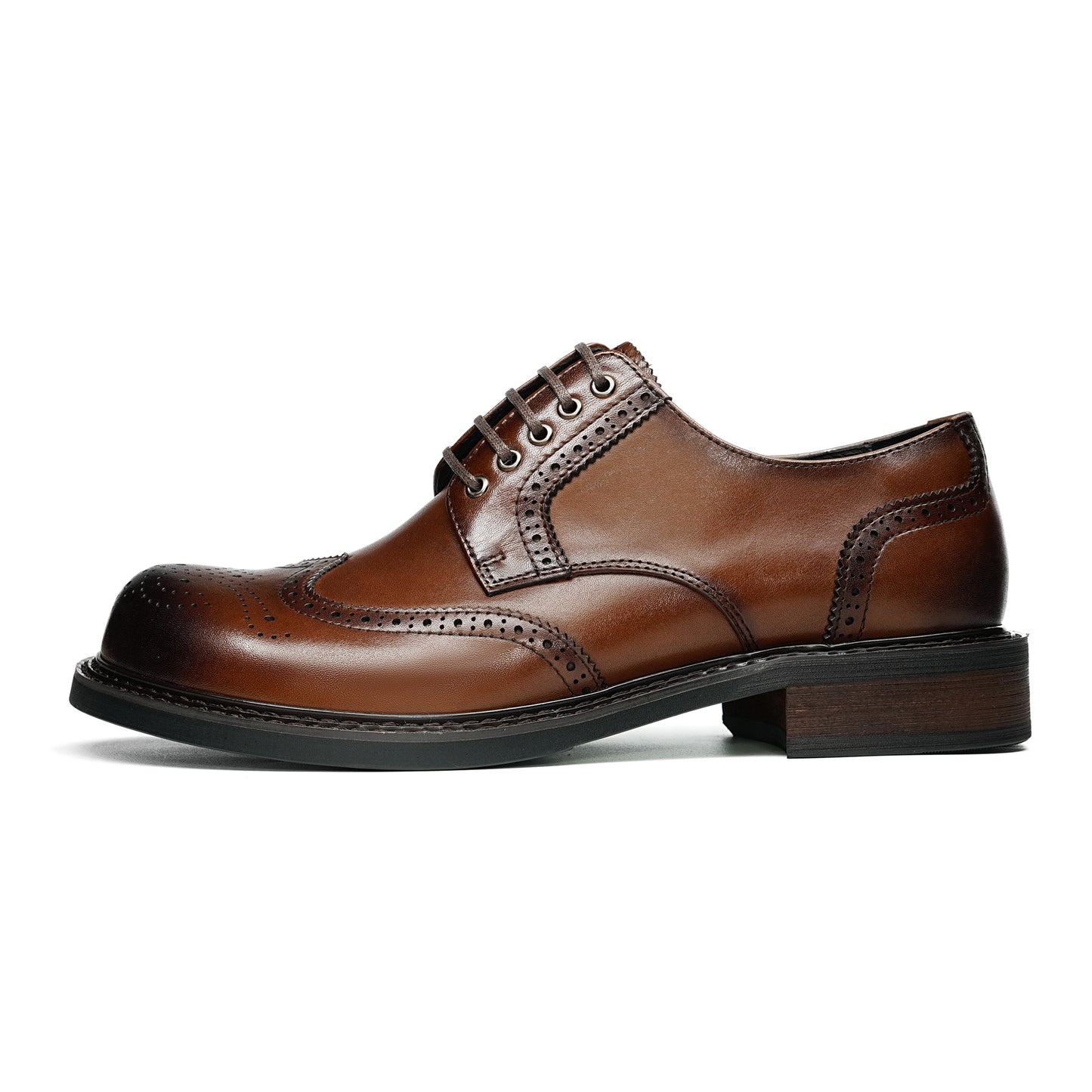 Men's Architectural Derby: Bold Silhouette & Artisan Brogue Legacy
