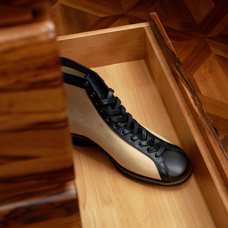 Vintage Canvas & Leather High-Top Boots