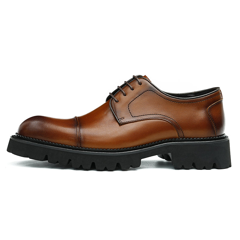 Men's Derby Leather Shoes - Structured Durability & Rugged Traction