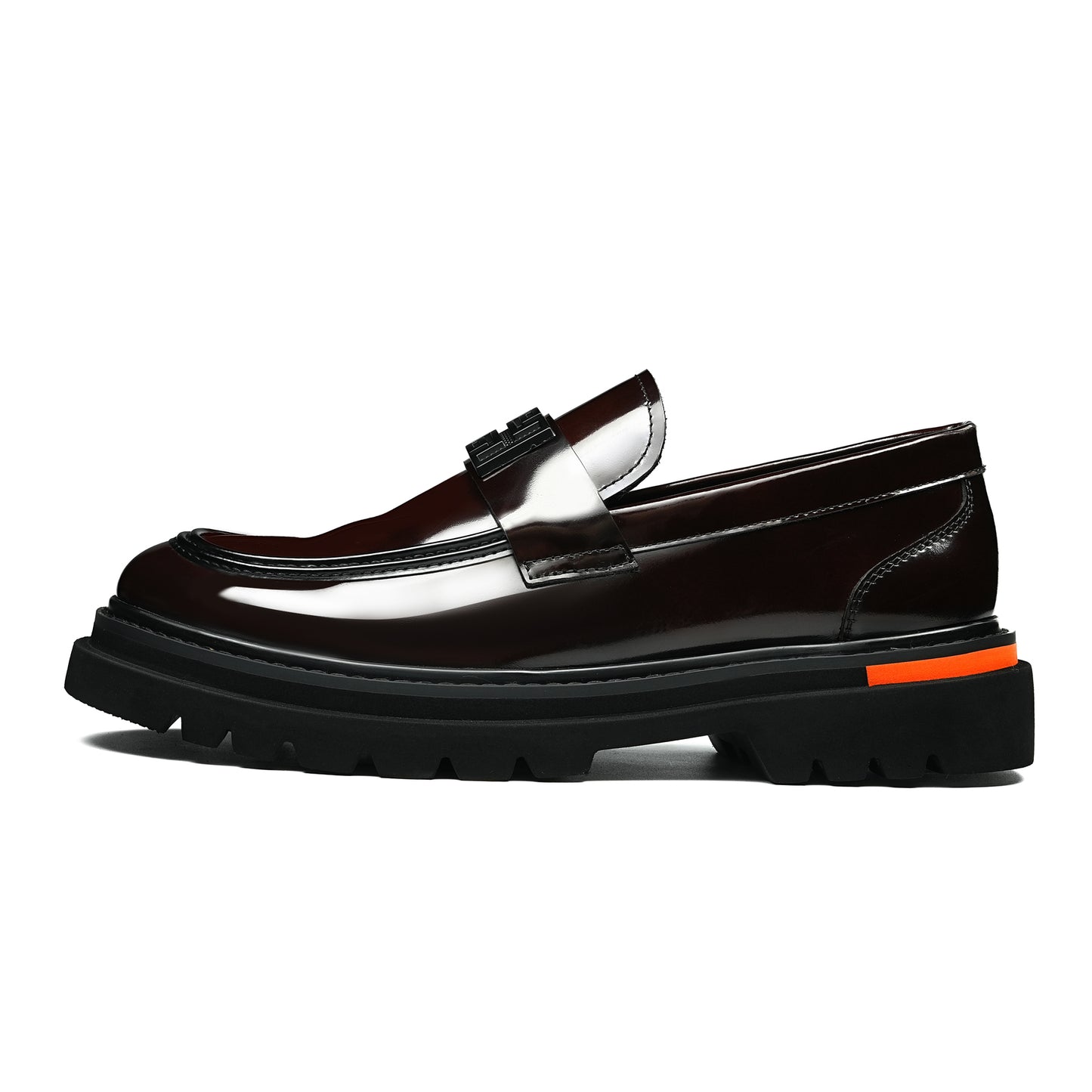 Men's Burnished Loafers: Signature Hardware & Supple Inner Contours