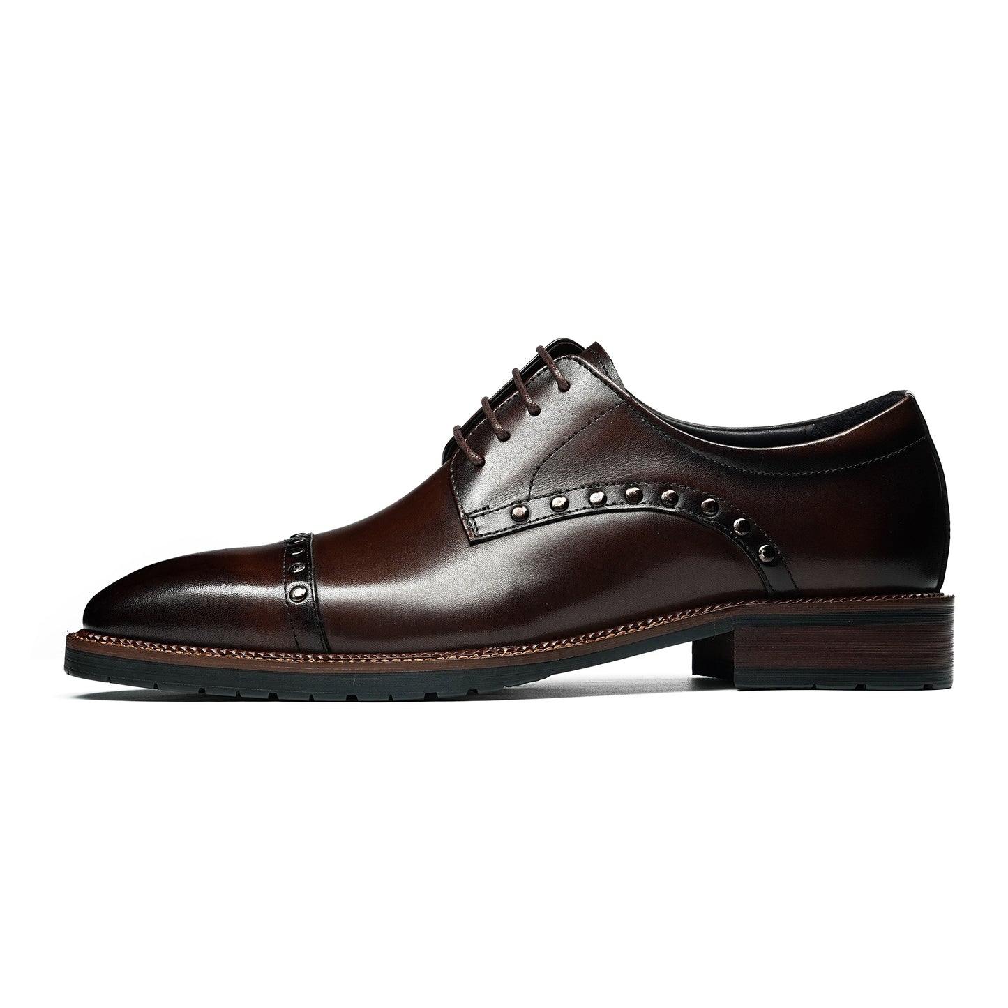 Men's Derby Shoes: Sculpted Toe Design & Artisan Hardware Accents