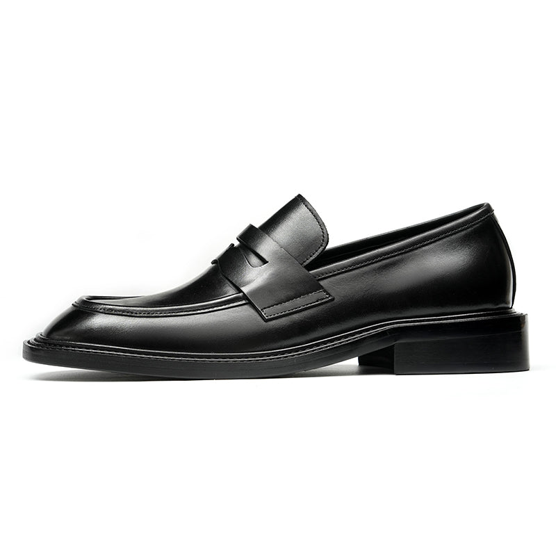 Men's Loafers - Gradient Leather & Reinforced Strap Design