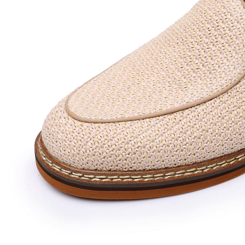 Men's Slip-On Loafers: Artisan Stitching & Layered Sole Architecture