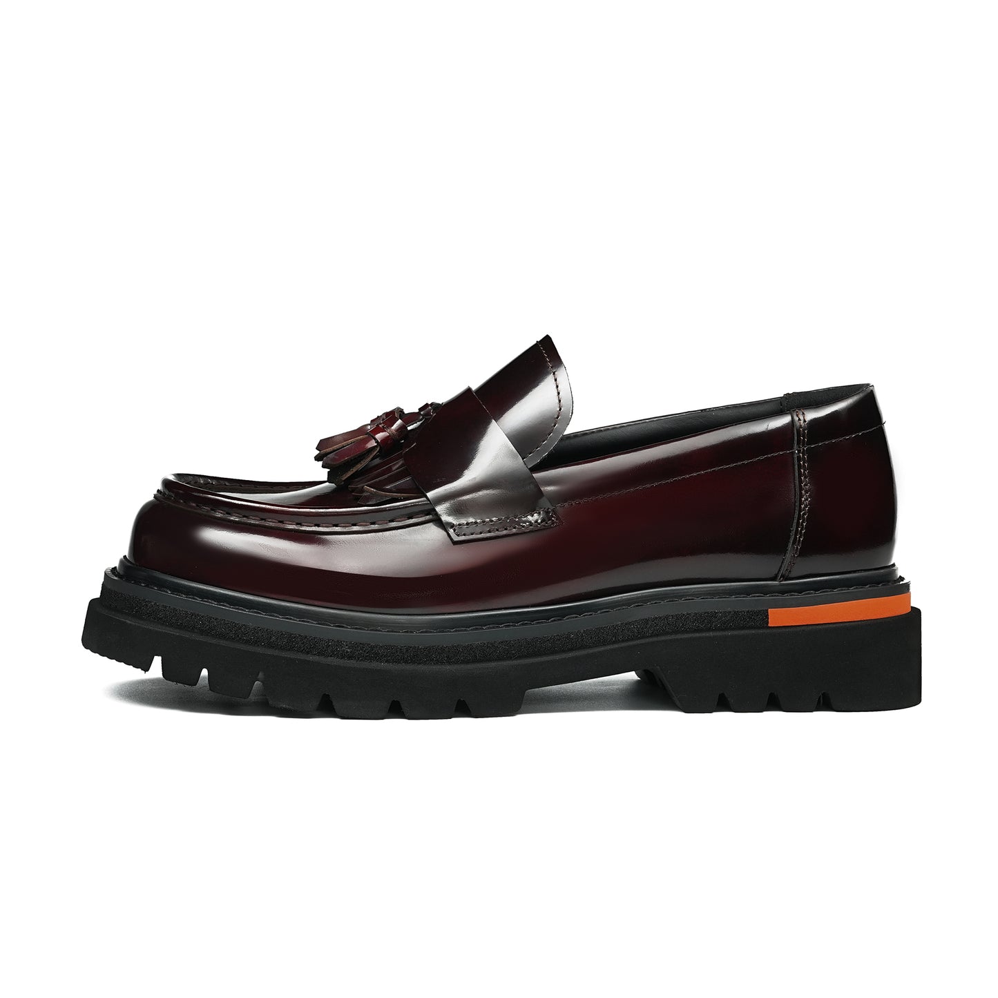 Men's Tassel Loafers: Burnished Leather Patina & Adaptable Traction