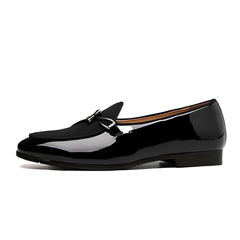 Men's Loafers Dual-Material Patent Leather