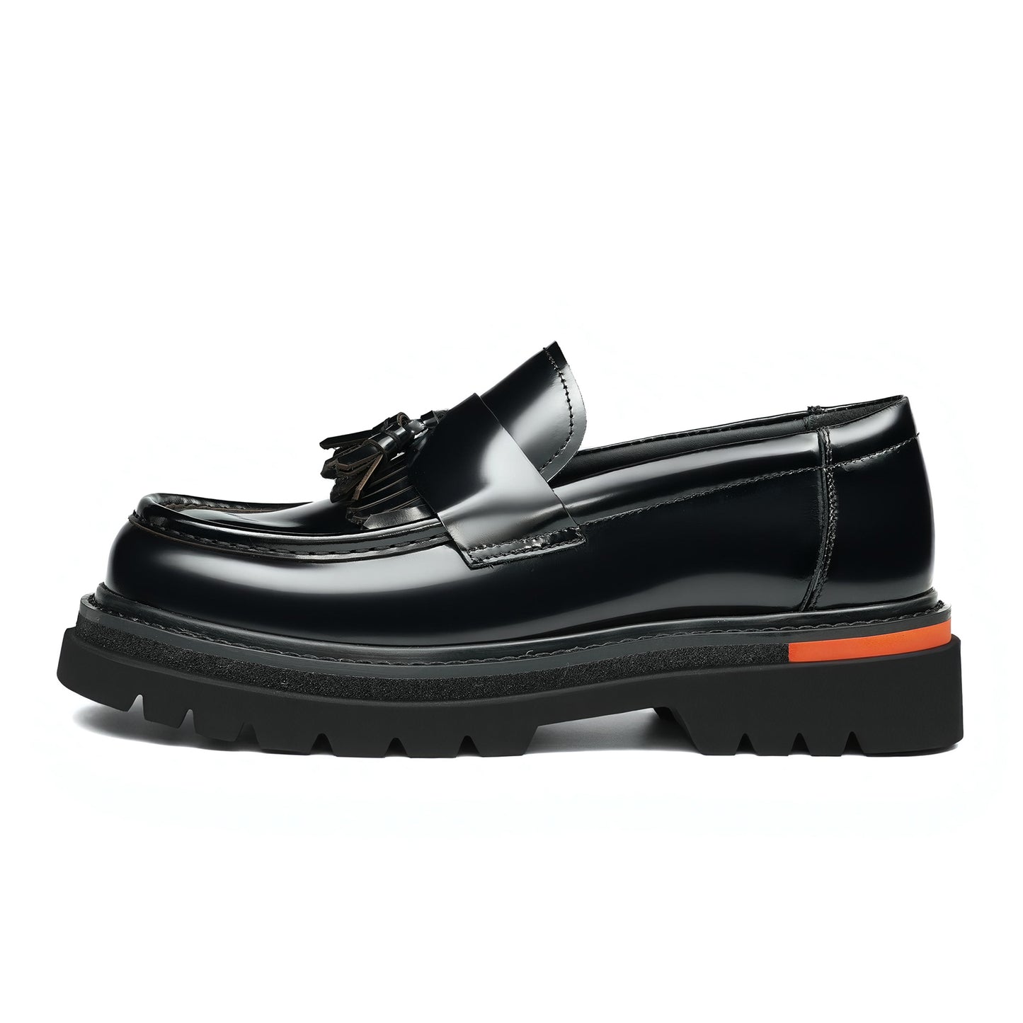 Men's Tassel Loafers: Burnished Leather Patina & Adaptable Traction