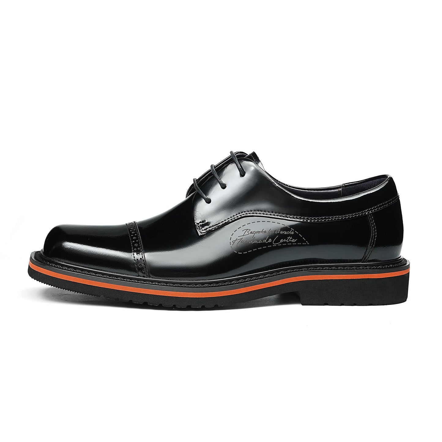 Men's Architectural Derby: Square-Toe Design & Contrast Sole Detailing