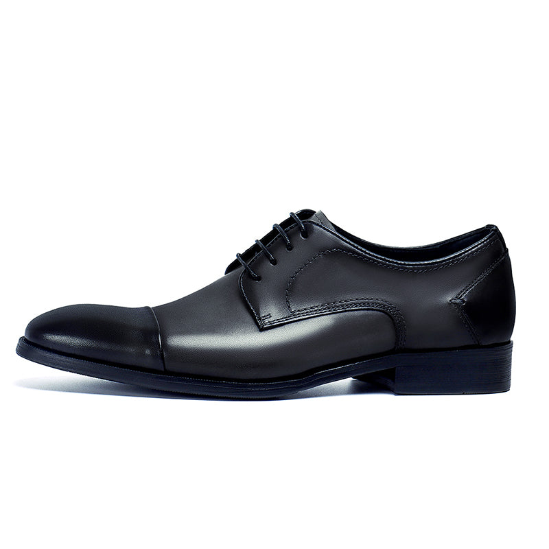 Men's Cap Toe Derby Shoes Polished Leather & Secure Lacing