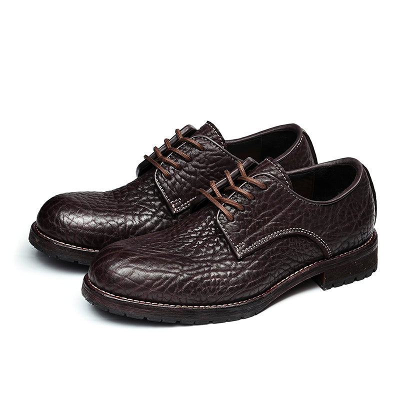 Derby Shoes Excellence: Goodyear Welted Craft & Dense-Grain Leather Patina