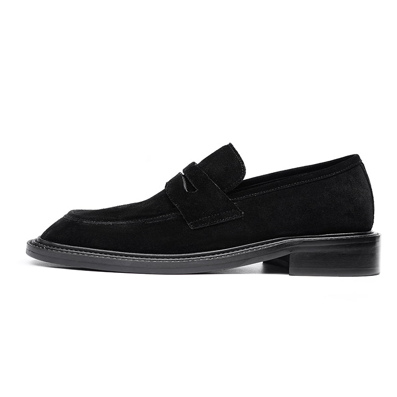 Men's Suede Loafers Slip-On Comfort & Textured Rubber Sole