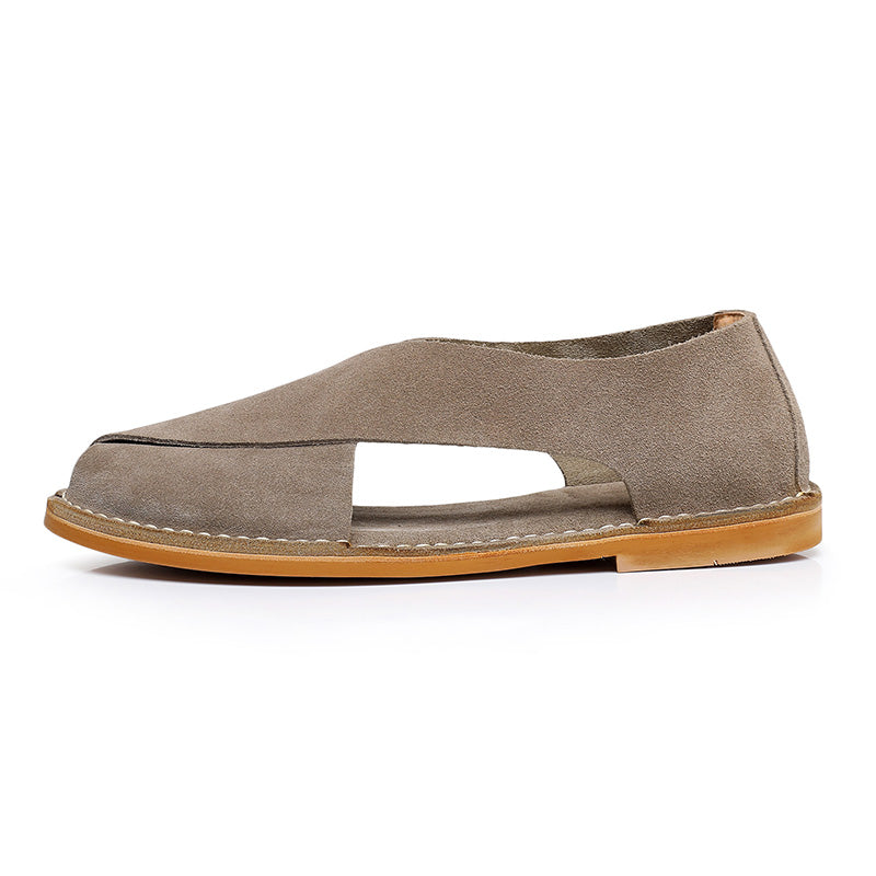 Men's Cross-Strap Sandals: Textured Surface & Minimalist Design