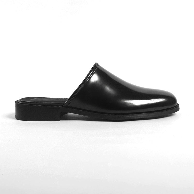 Men's Polished Mules: Architectural Toe Design & Effortless Sophistication