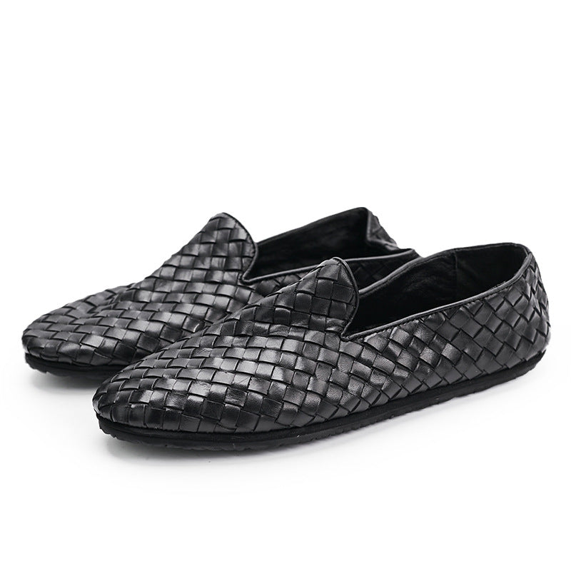 Men's Slip-On Loafers - Textured Weave & Effortless Slip-On Comfort