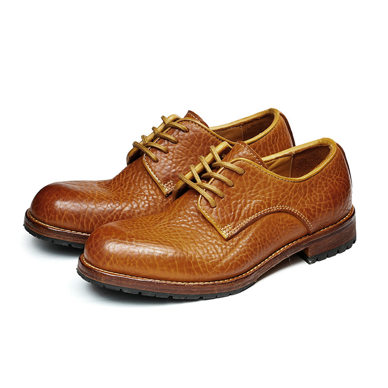 Derby Shoes Excellence: Goodyear Welted Craft & Dense-Grain Leather Patina