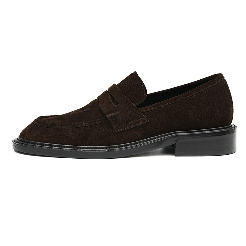 Men's Suede Loafers Slip-On Comfort & Textured Rubber Sole