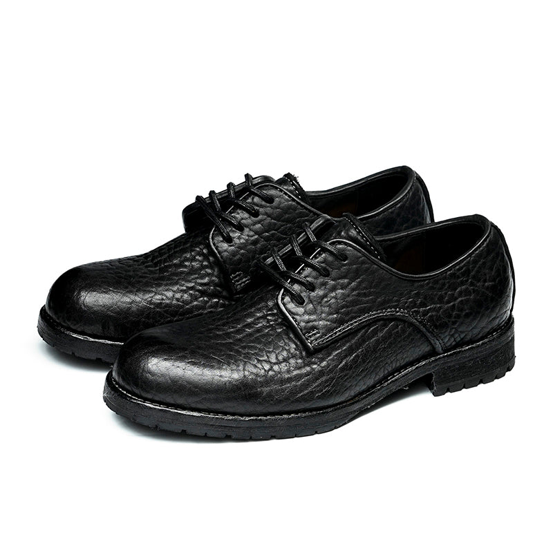 Derby Shoes Excellence: Goodyear Welted Craft & Dense-Grain Leather Patina