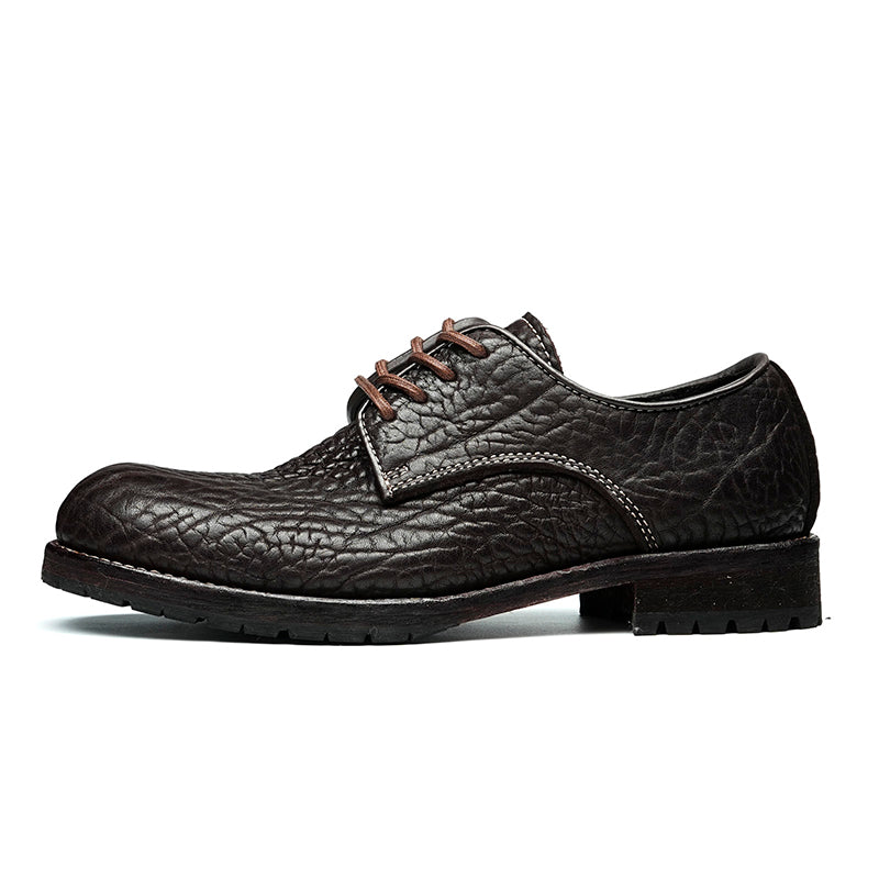 Derby Shoes Excellence: Goodyear Welted Craft & Dense-Grain Leather Patina