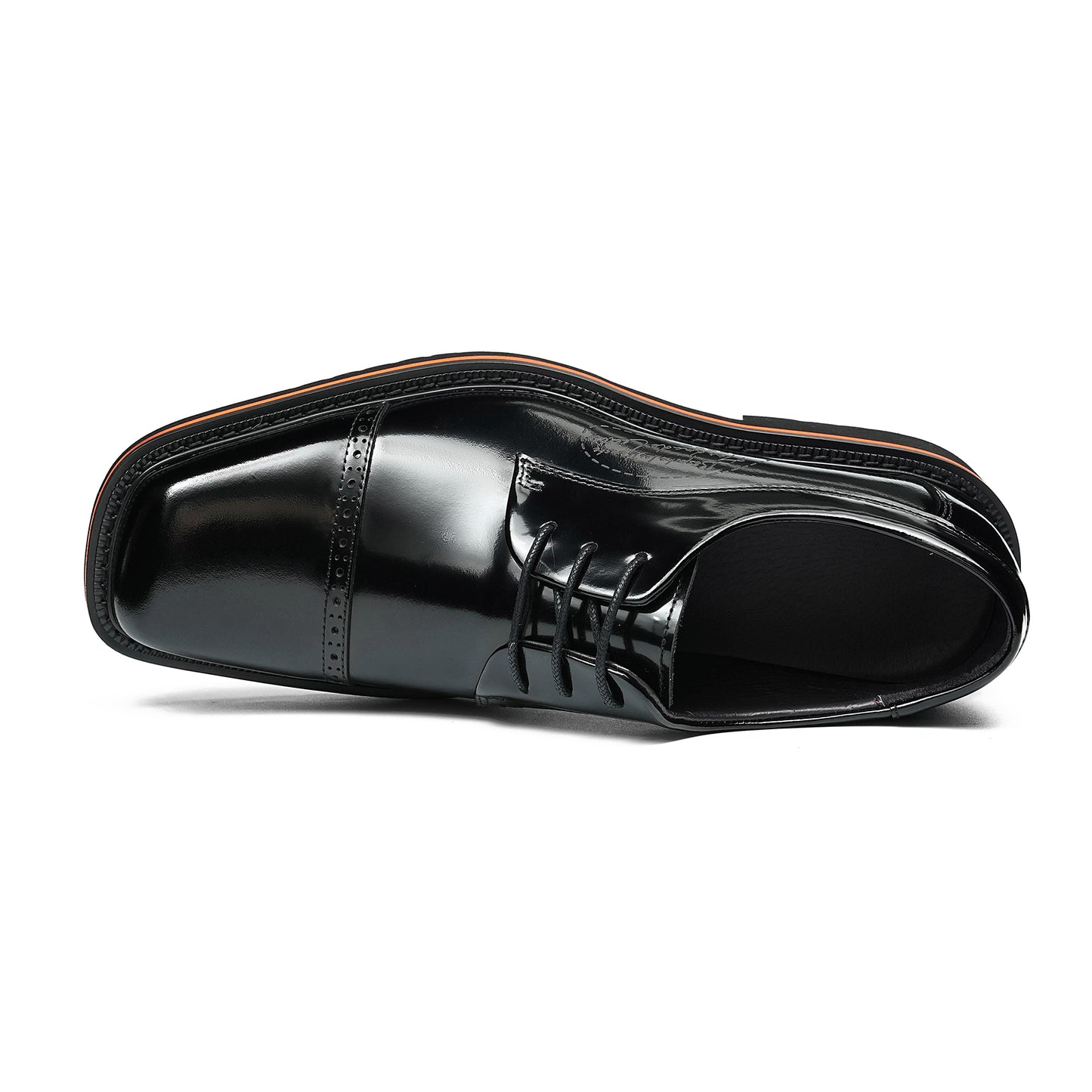 Men's Architectural Derby: Square-Toe Design & Contrast Sole Detailing