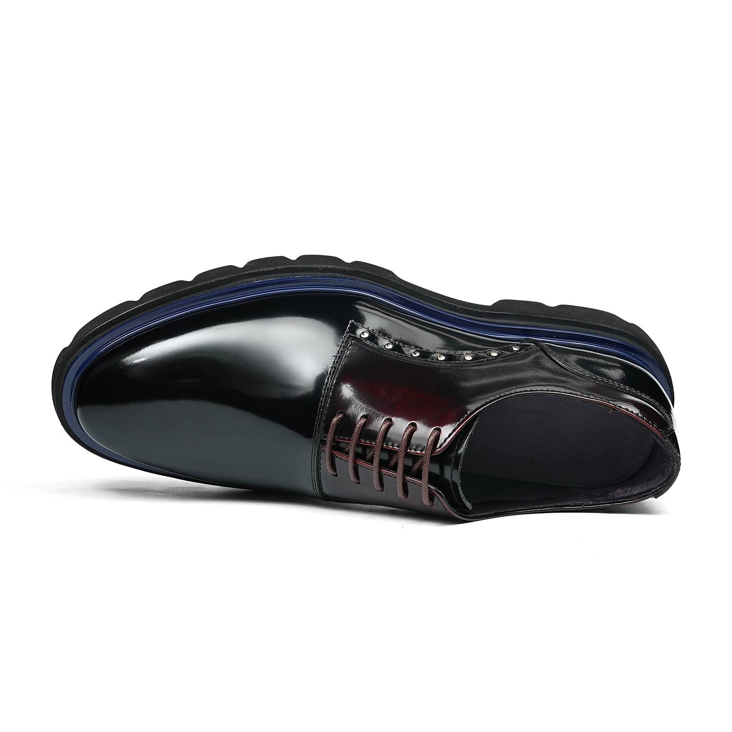 Men's Oxford Shoes: Contrast Accent & Platform Sole Design
