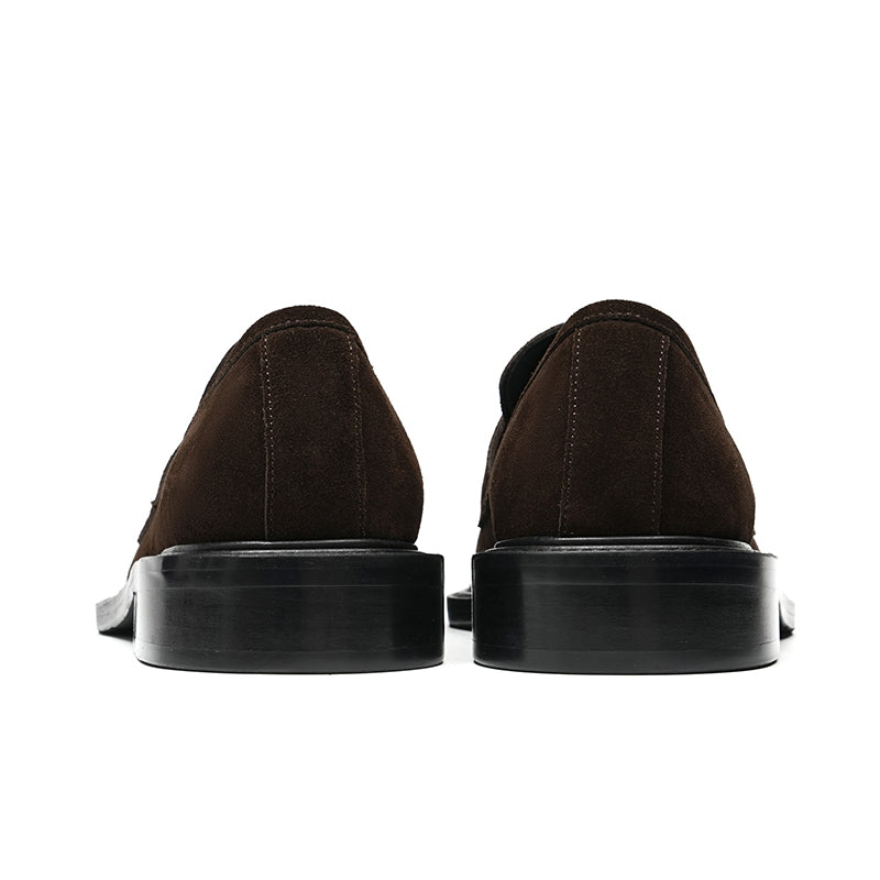 Men's Suede Loafers Slip-On Comfort & Textured Rubber Sole