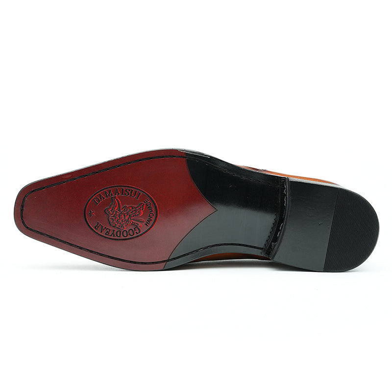 Men's Patterned Oxford Shoes - Artistic Motifs & Structured Support