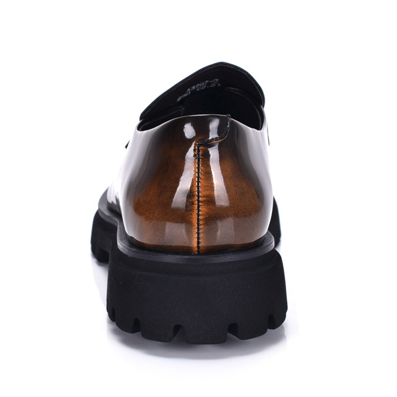 Men’s Loafers with Patent Leather Chunky Sleek & Stylish Thick Sole