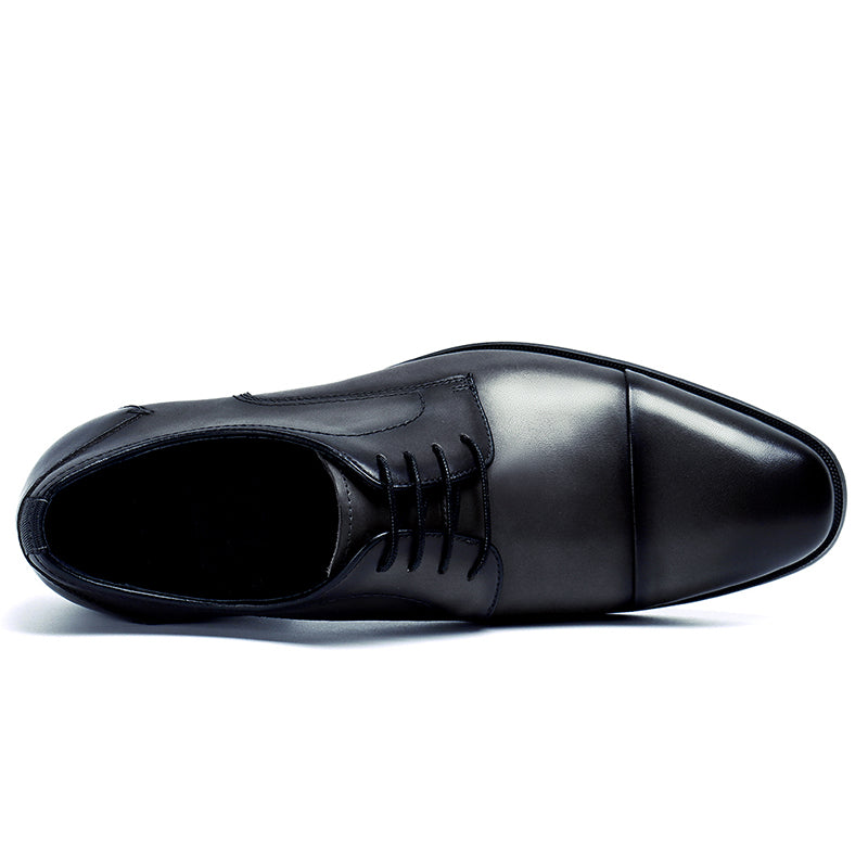 Men's Cap Toe Derby Shoes Polished Leather & Secure Lacing