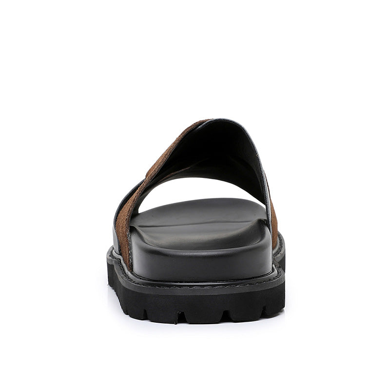 Men's Artisan Sliders: Cross-Strap Architecture & Effortless Comfort