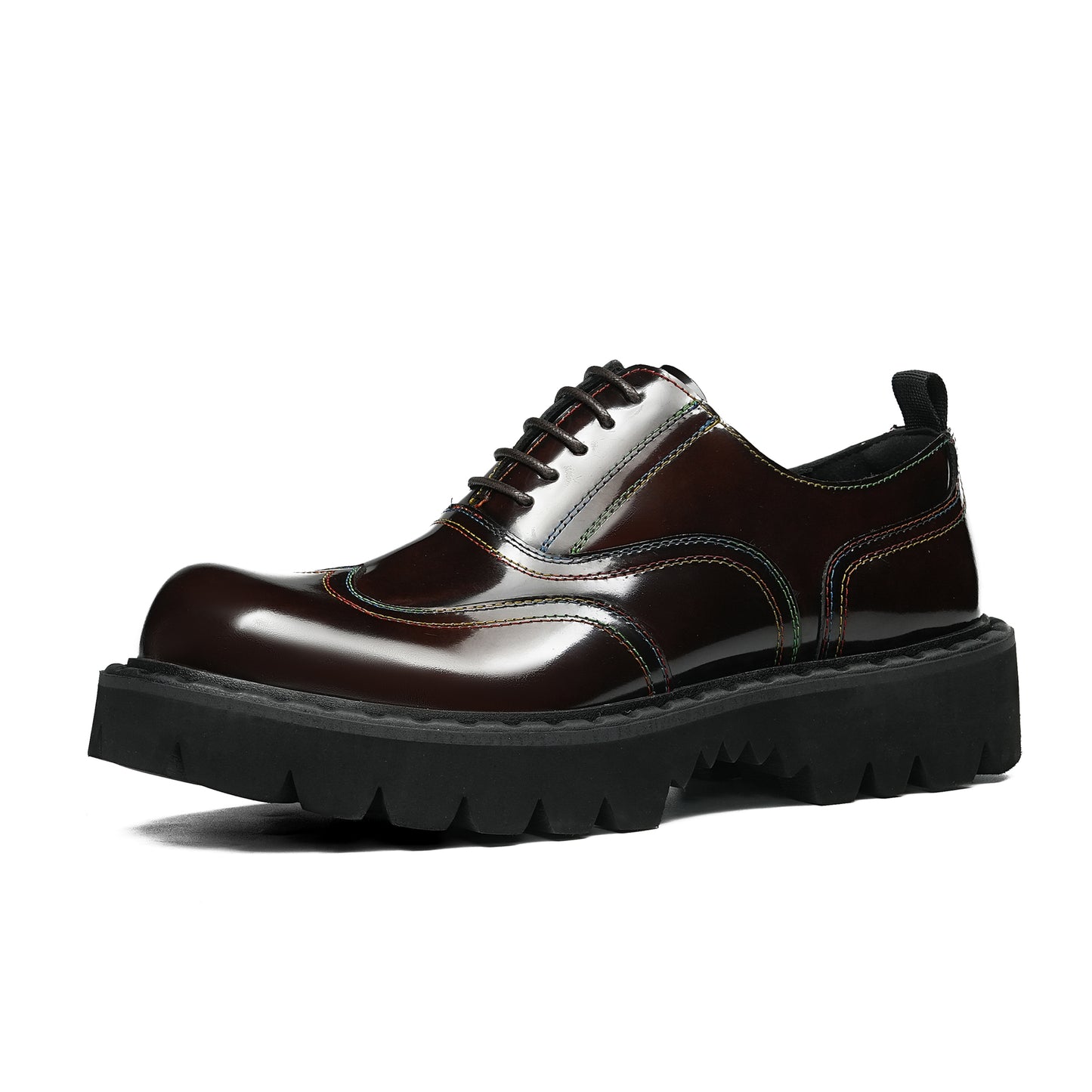 Men's Brogue Oxfords: Luminous Grain & Elevated Foundation