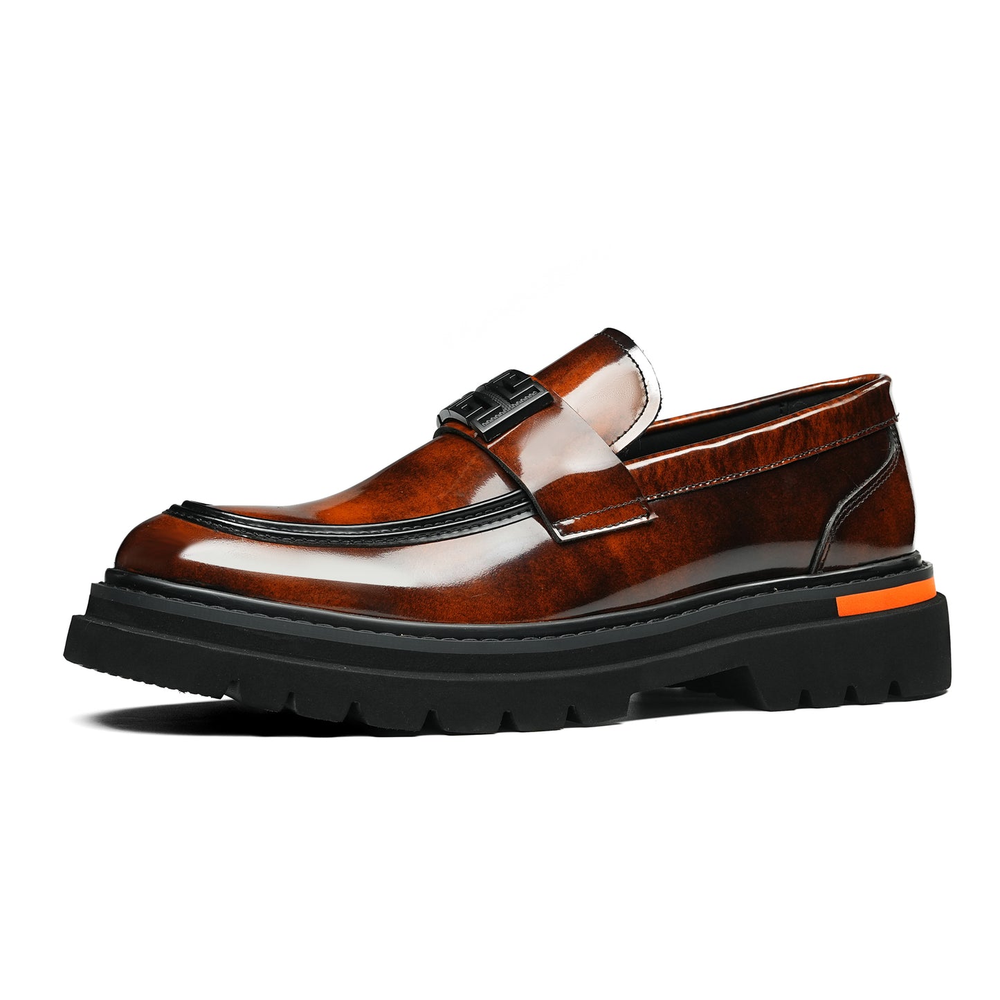 Men's Burnished Loafers: Signature Hardware & Supple Inner Contours