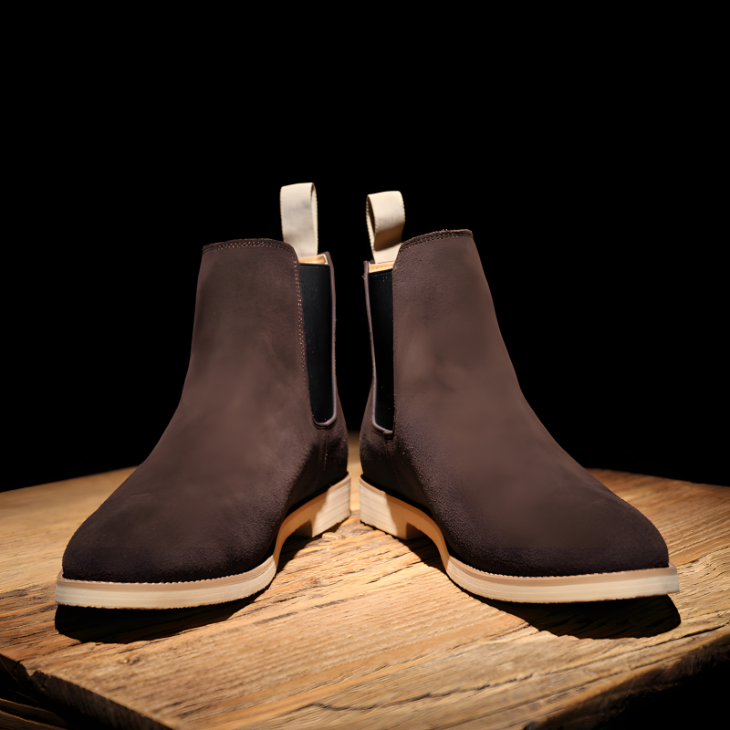 Men's Classic Suede Chelsea Boots with Crepe Sole