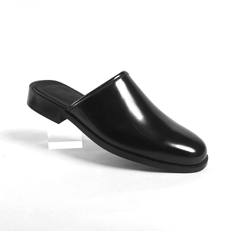 Men's Polished Mules: Architectural Toe Design & Effortless Sophistication