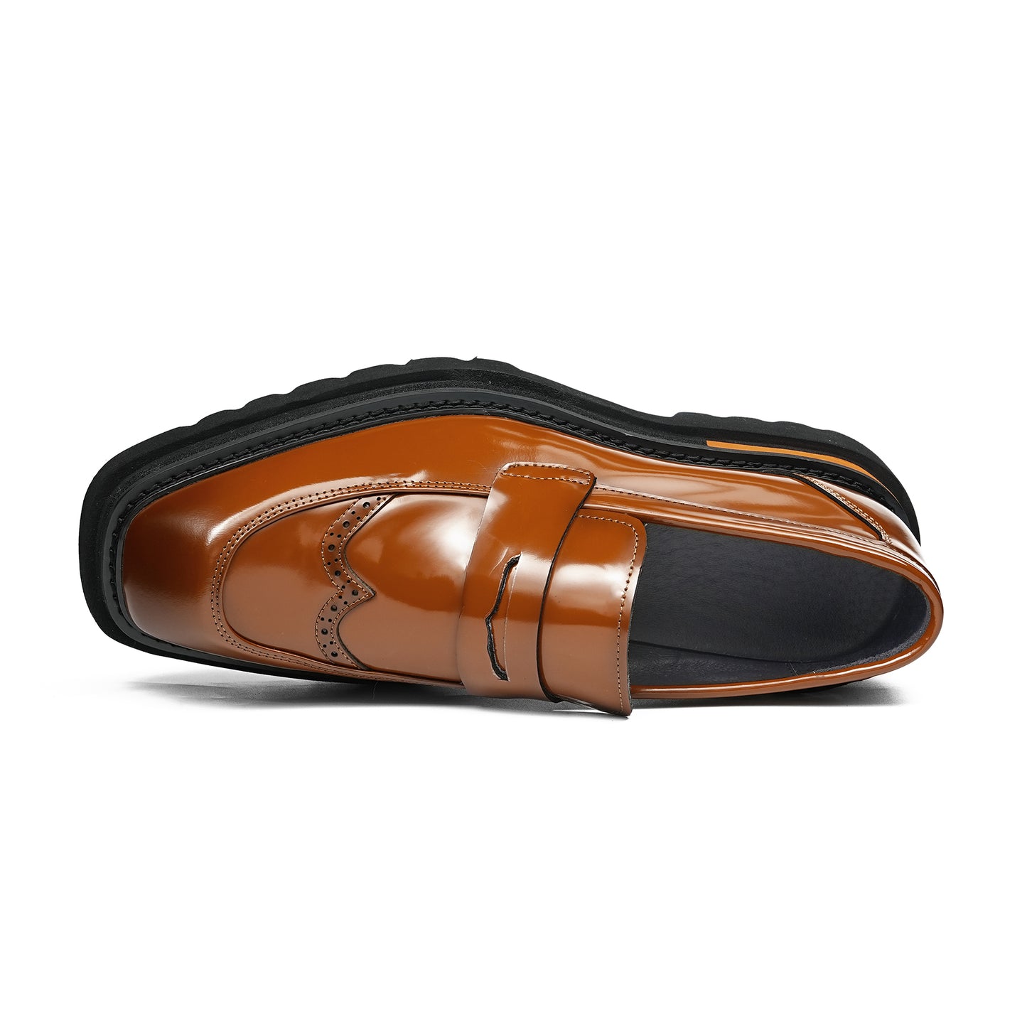 Square-Toe Men's Loafers: Brogue Detailing & Refined Hardware
