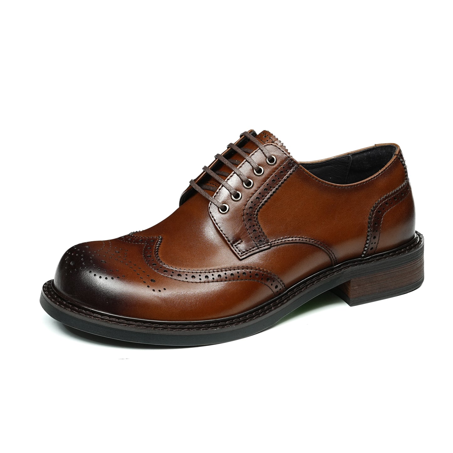Men's Architectural Derby: Bold Silhouette & Artisan Brogue Legacy
