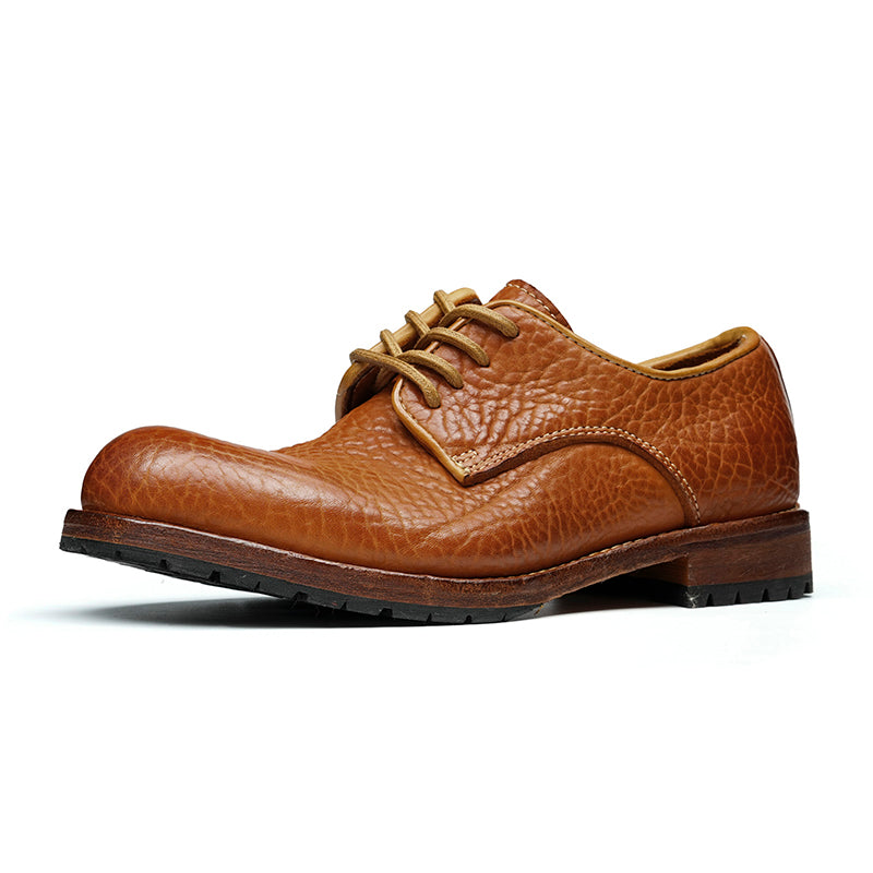 Derby Shoes Excellence: Goodyear Welted Craft & Dense-Grain Leather Patina