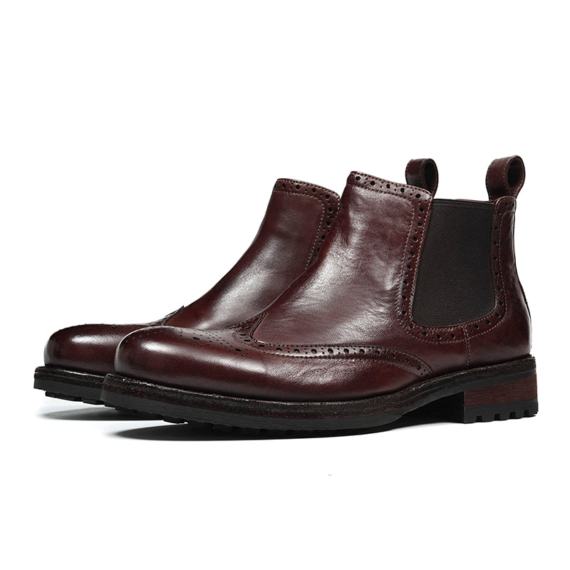 Men's Brogue Chelsea Boots: Horween Leather & Goodyear Welted
