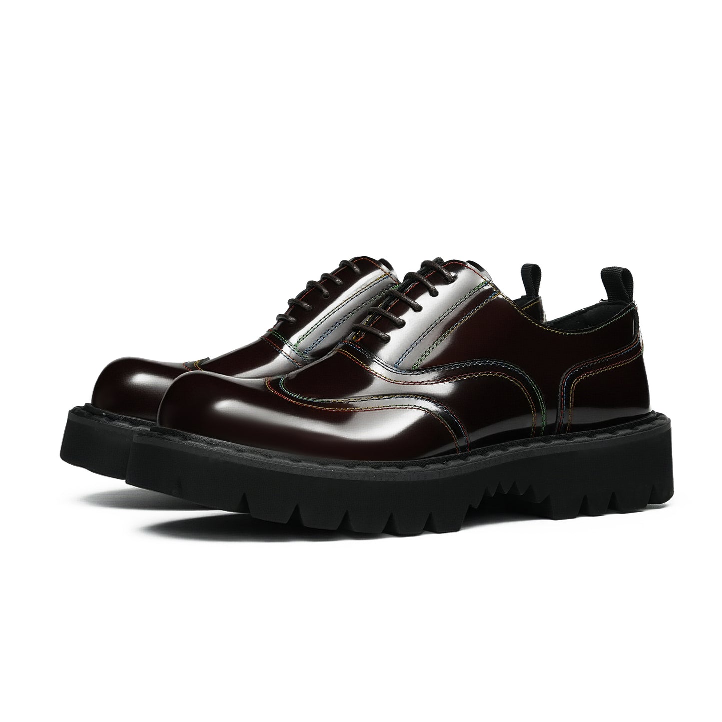Men's Brogue Oxfords: Luminous Grain & Elevated Foundation