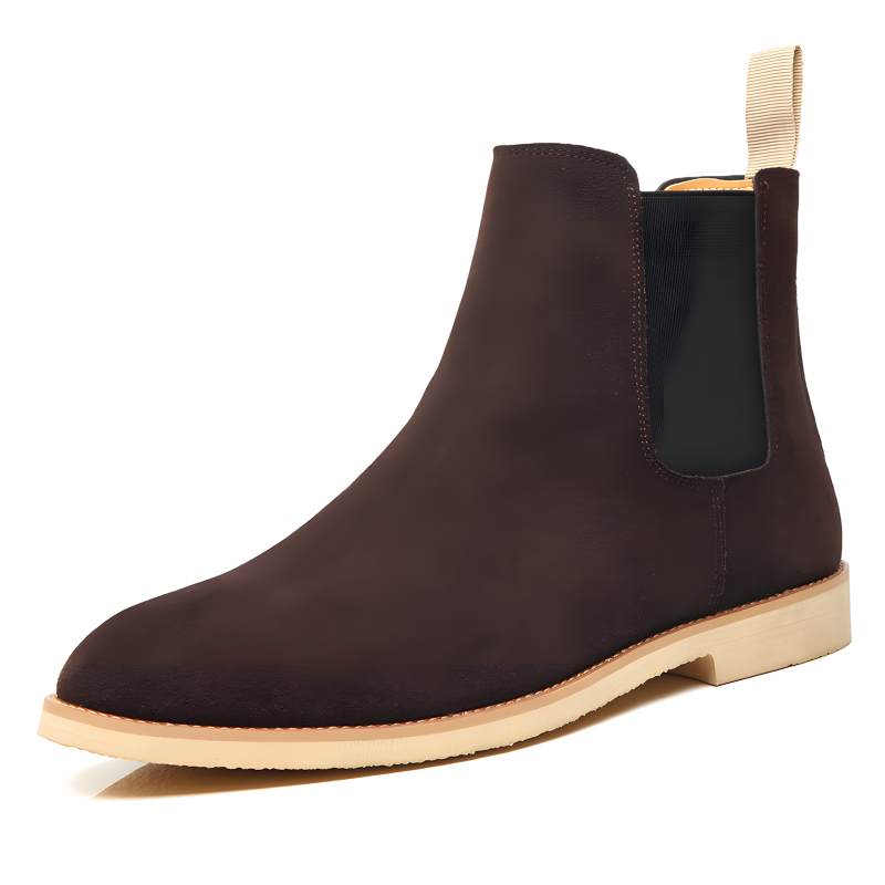 Men's Classic Suede Chelsea Boots with Crepe Sole