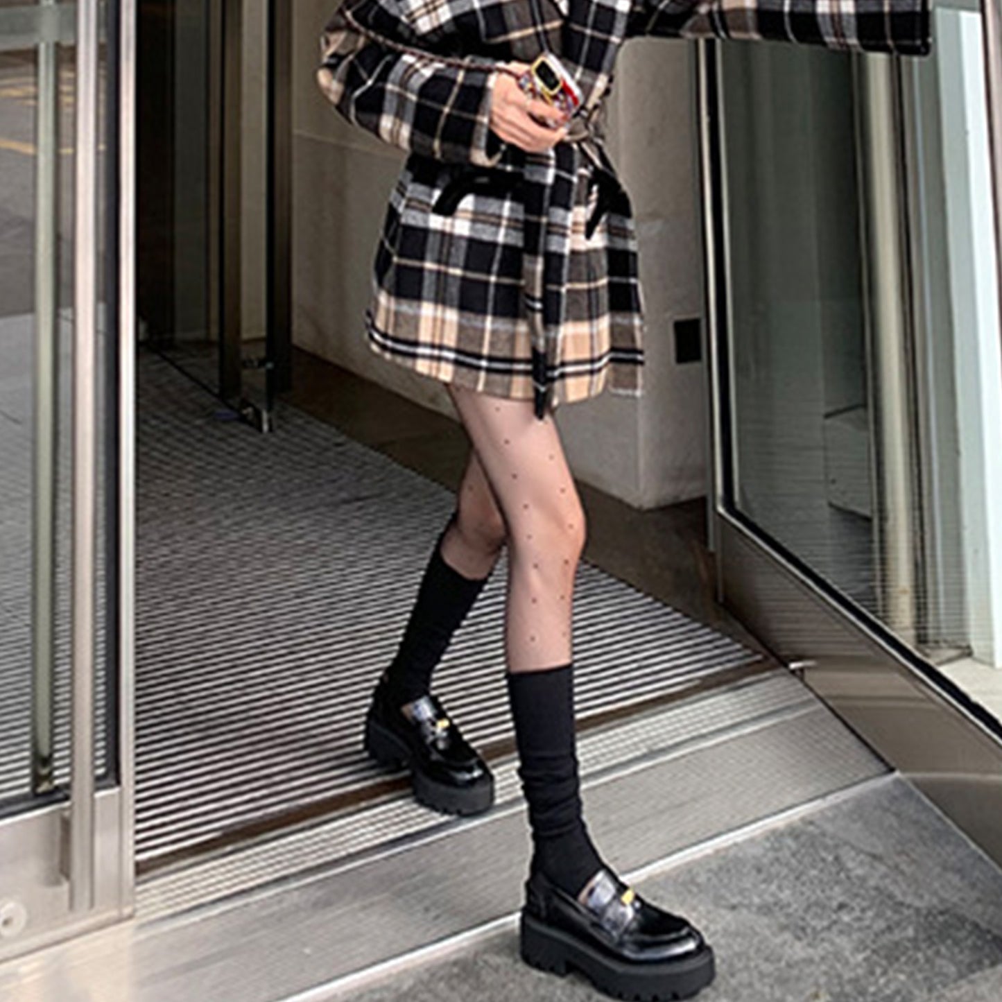 Women's Loafers Chunky Platform with Statement Metal Buckle Detail