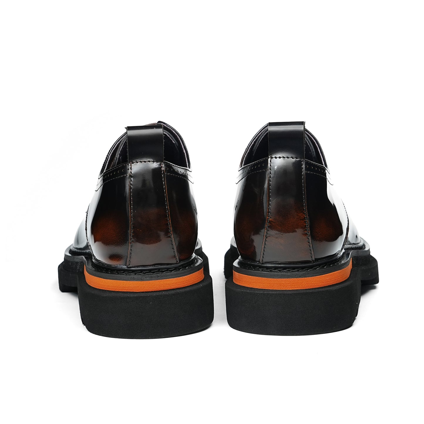 Cinematic Square-Toe Derby: Architectural Sole & Contrast Detailing