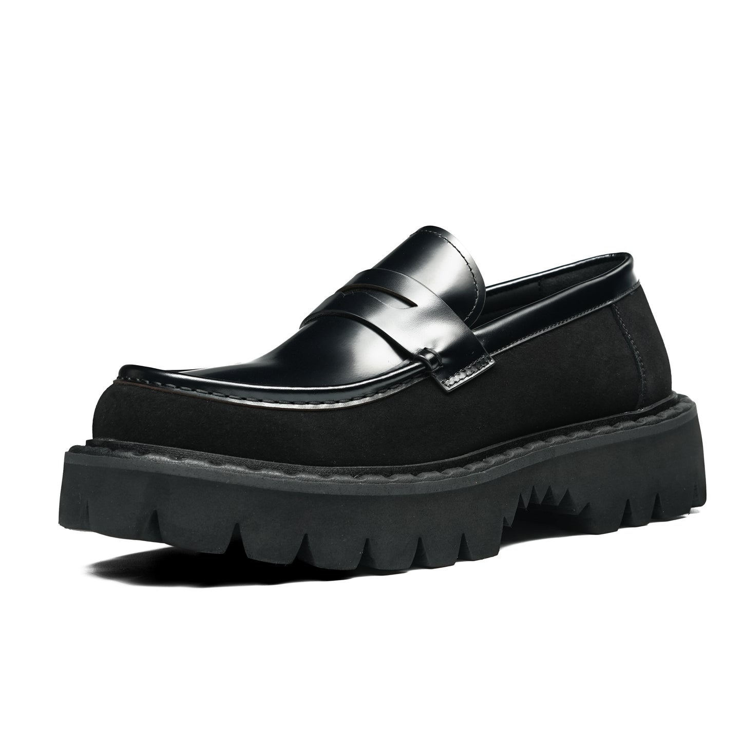 Men's Lustrous Leather Loafers: Contoured Comfort & Terrain-Savvy Foundation