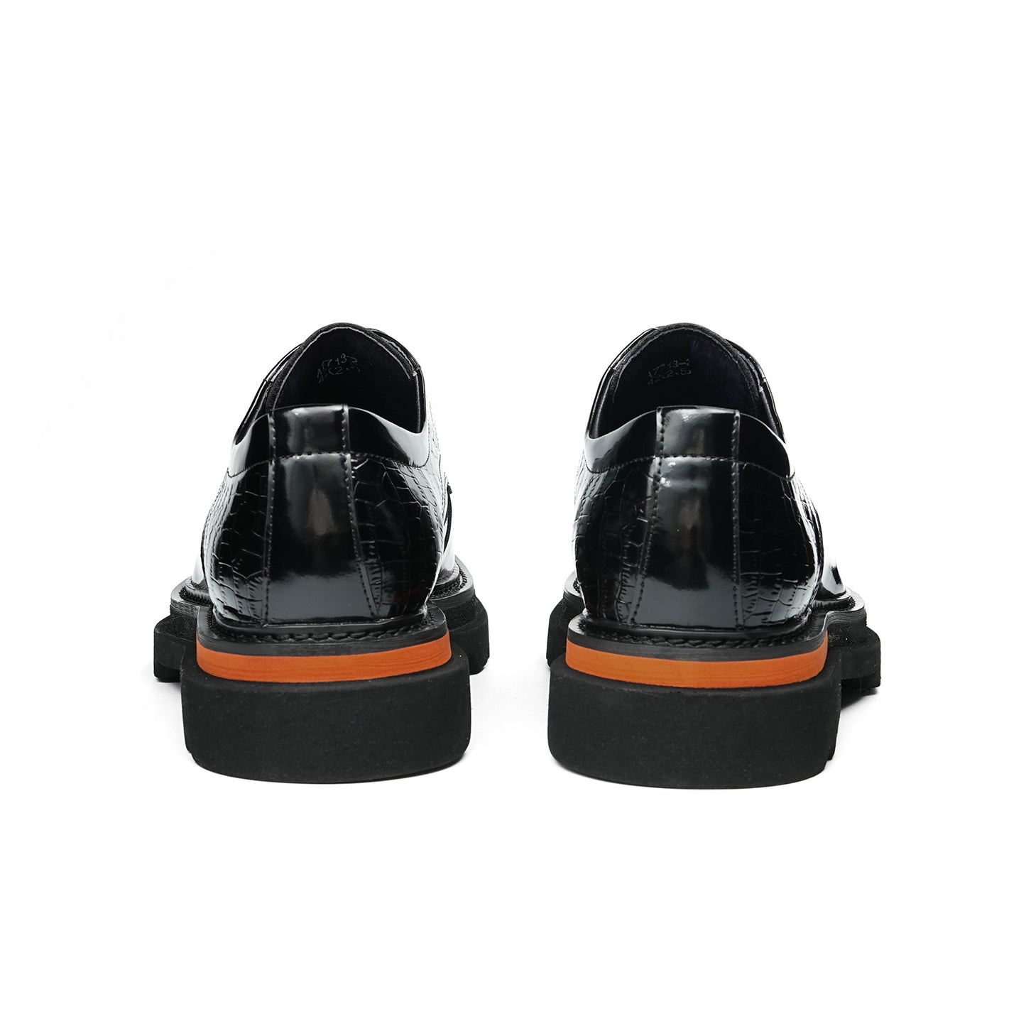 Architectural Derby Shoes: Sculptural Square-Toe & Contrast Trim Detailing