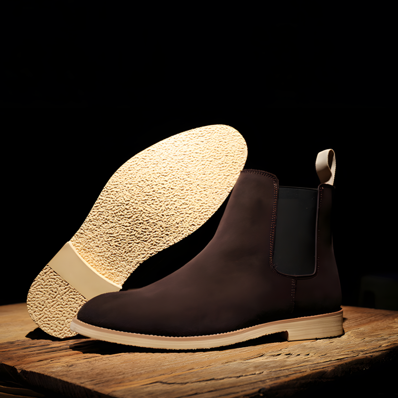 Men's Classic Suede Chelsea Boots with Crepe Sole