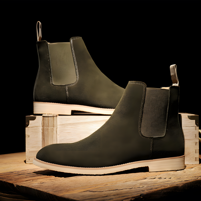 Men's Classic Suede Chelsea Boots with Crepe Sole