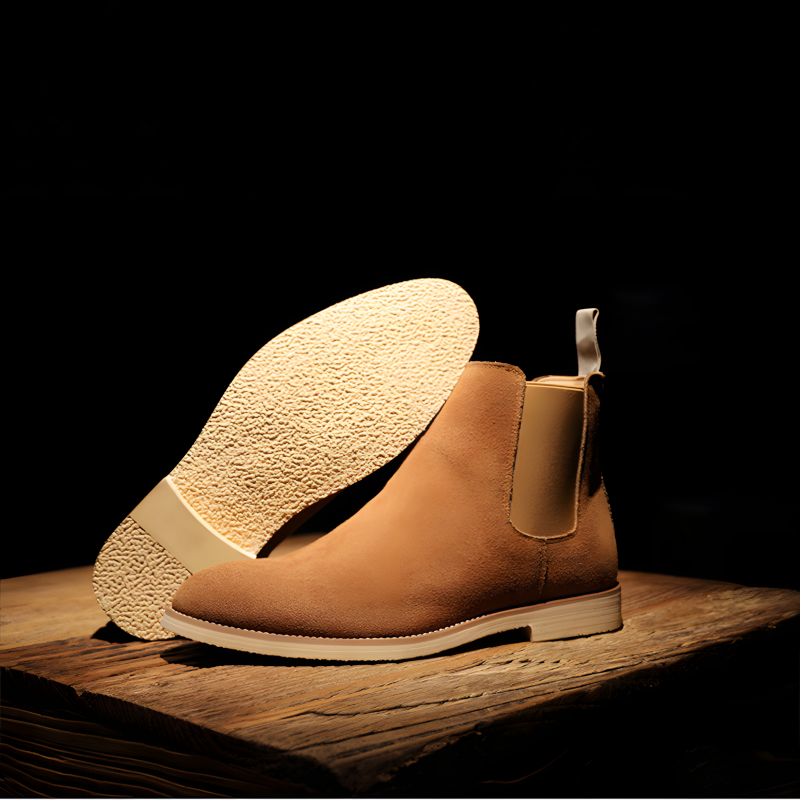 Men's Classic Suede Chelsea Boots with Crepe Sole