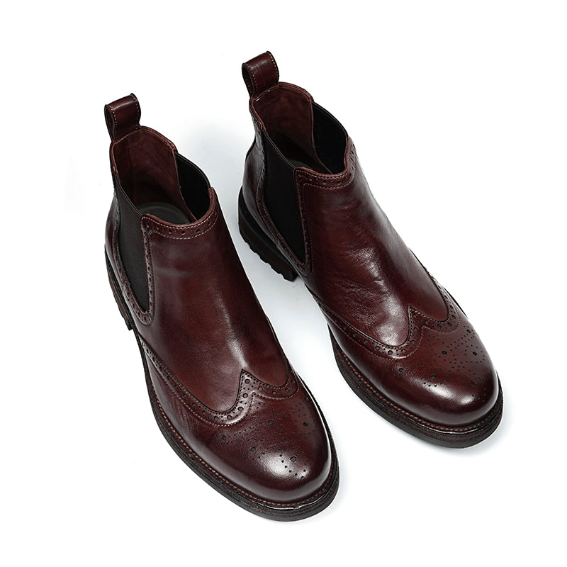 Men's Brogue Chelsea Boots: Horween Leather & Goodyear Welted