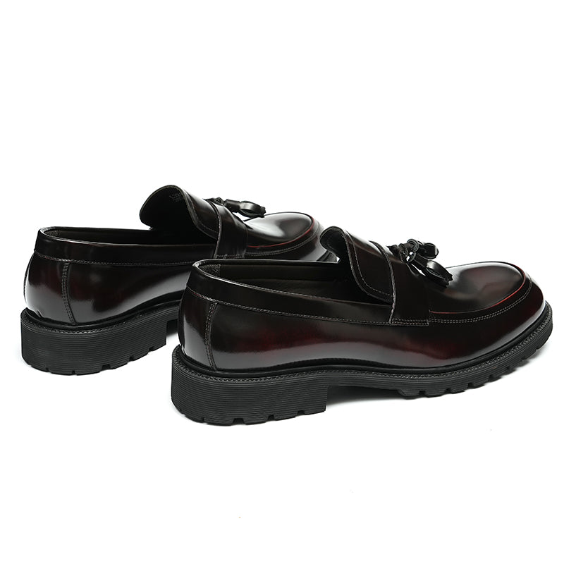 Men's Loafers - Dynamic Tassel Detailing & Polished Leather