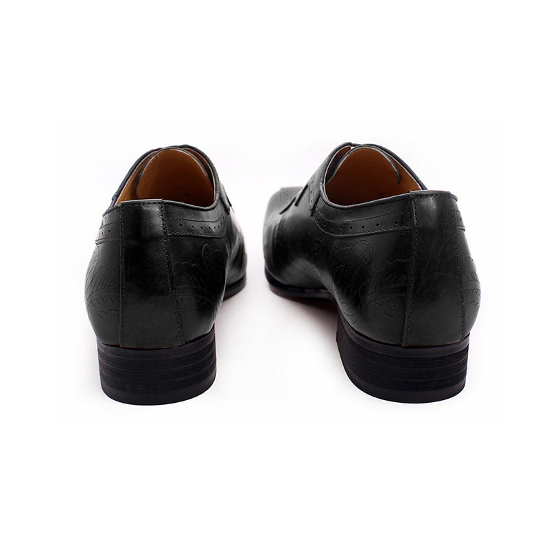 Men's Handcrafted Oxford Dress Shoes with Engraved Detailing