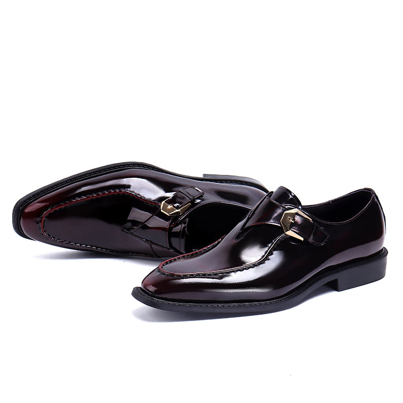 Men's Monk Strap Dress Shoes Metal Buckle Detail