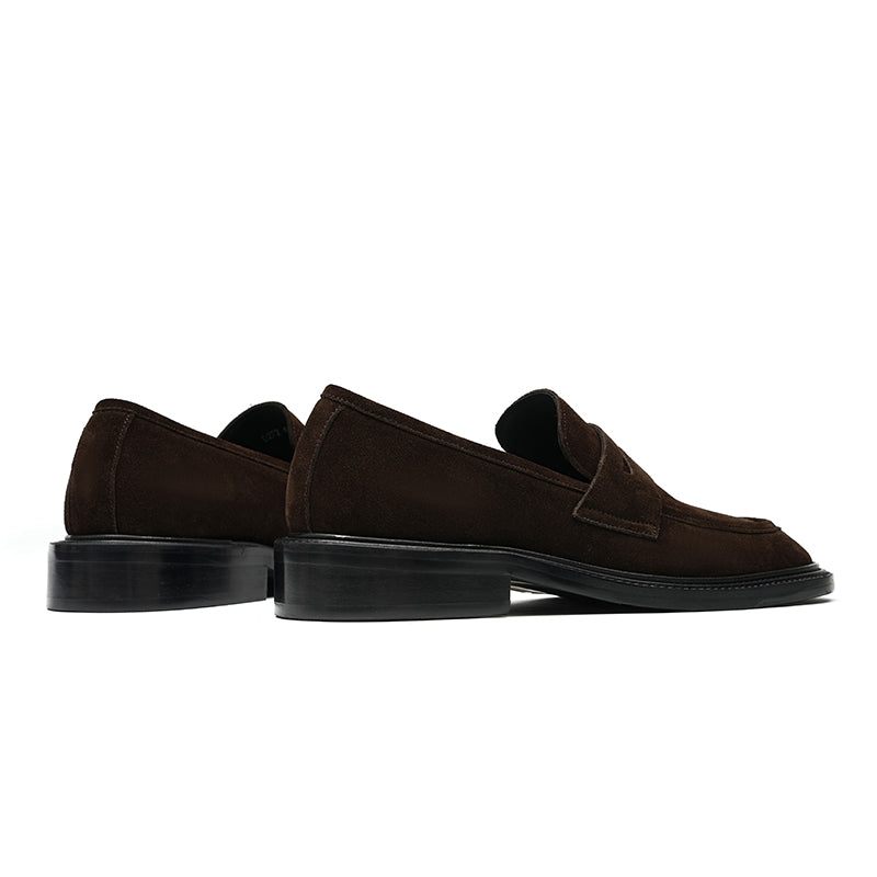Men's Suede Loafers Slip-On Comfort & Textured Rubber Sole